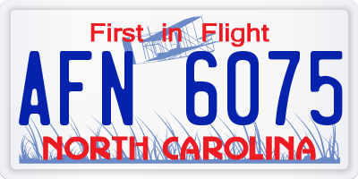 NC license plate AFN6075