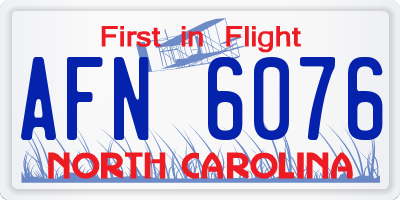 NC license plate AFN6076