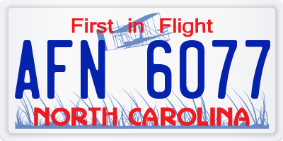 NC license plate AFN6077
