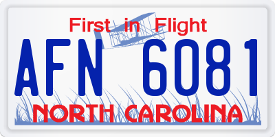 NC license plate AFN6081