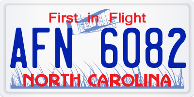 NC license plate AFN6082