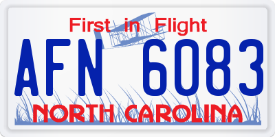 NC license plate AFN6083