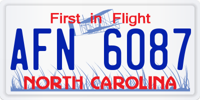 NC license plate AFN6087