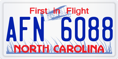 NC license plate AFN6088