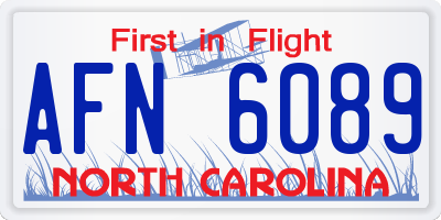 NC license plate AFN6089