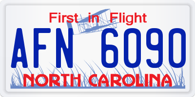 NC license plate AFN6090