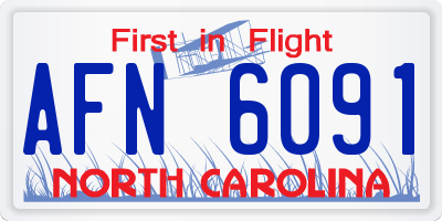 NC license plate AFN6091