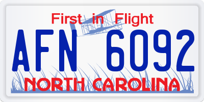 NC license plate AFN6092