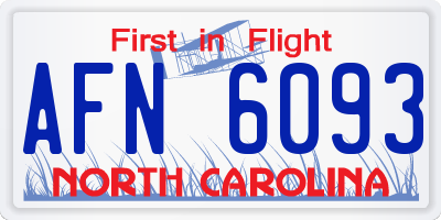 NC license plate AFN6093