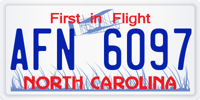 NC license plate AFN6097