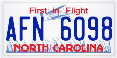 NC license plate AFN6098