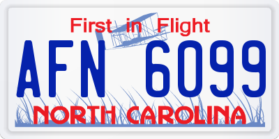 NC license plate AFN6099