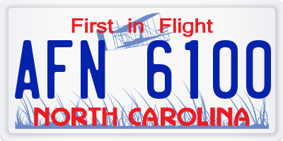 NC license plate AFN6100