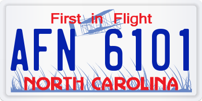 NC license plate AFN6101