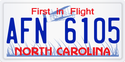 NC license plate AFN6105