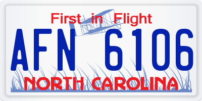 NC license plate AFN6106
