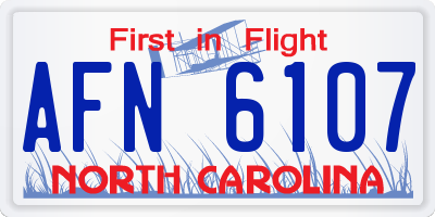 NC license plate AFN6107