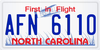NC license plate AFN6110