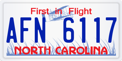 NC license plate AFN6117
