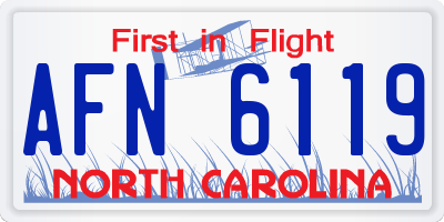 NC license plate AFN6119