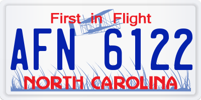 NC license plate AFN6122