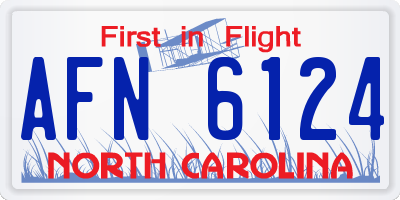 NC license plate AFN6124