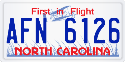 NC license plate AFN6126