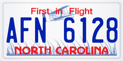 NC license plate AFN6128
