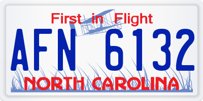 NC license plate AFN6132