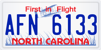 NC license plate AFN6133