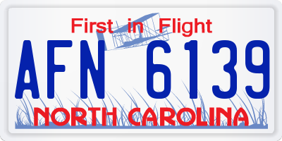 NC license plate AFN6139