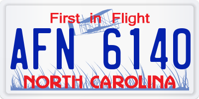 NC license plate AFN6140