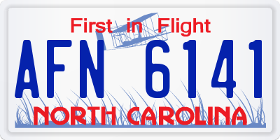 NC license plate AFN6141