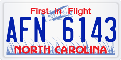 NC license plate AFN6143