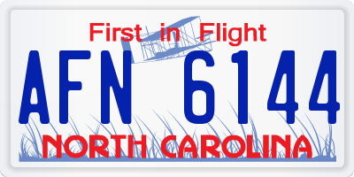 NC license plate AFN6144