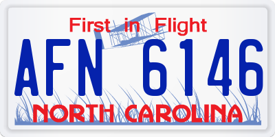 NC license plate AFN6146