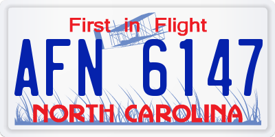 NC license plate AFN6147