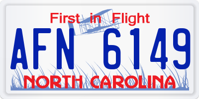 NC license plate AFN6149