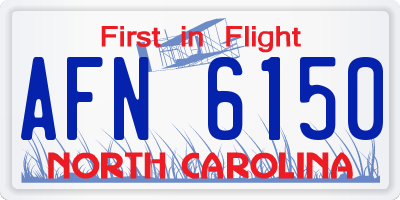 NC license plate AFN6150