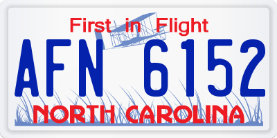 NC license plate AFN6152
