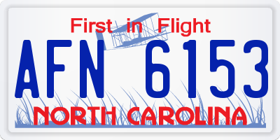 NC license plate AFN6153