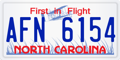 NC license plate AFN6154
