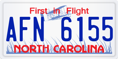 NC license plate AFN6155