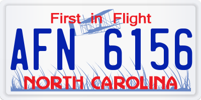 NC license plate AFN6156