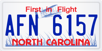 NC license plate AFN6157