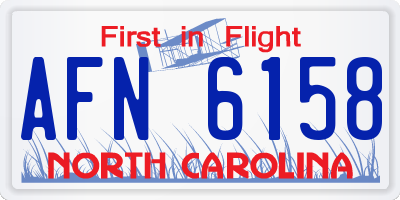 NC license plate AFN6158