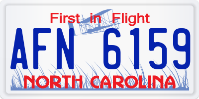 NC license plate AFN6159