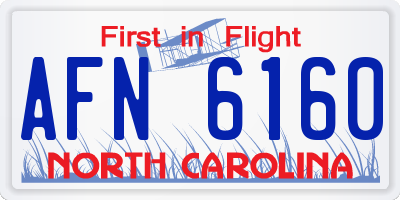 NC license plate AFN6160