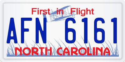 NC license plate AFN6161