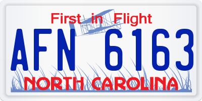 NC license plate AFN6163